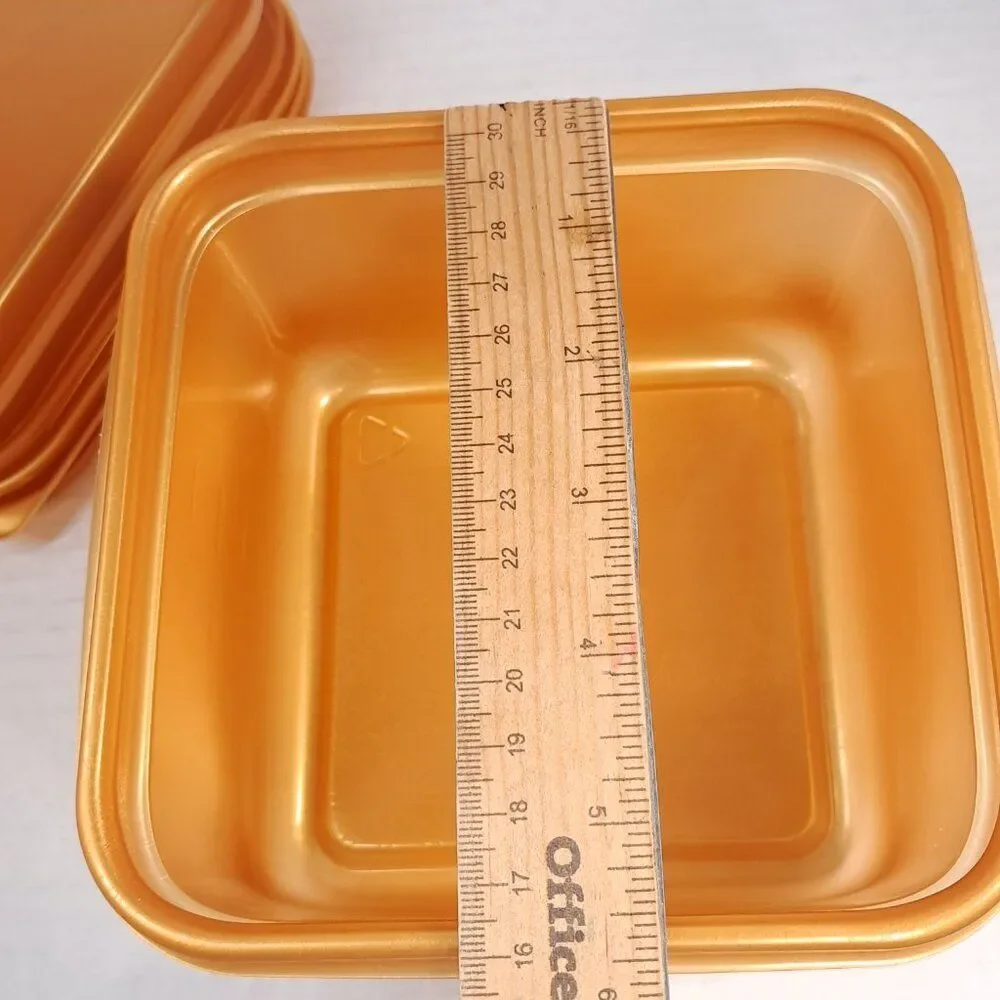 Ziploc‎ plastic Containers Gold Medium Square 5 cup x3 Limited Edition Holiday
